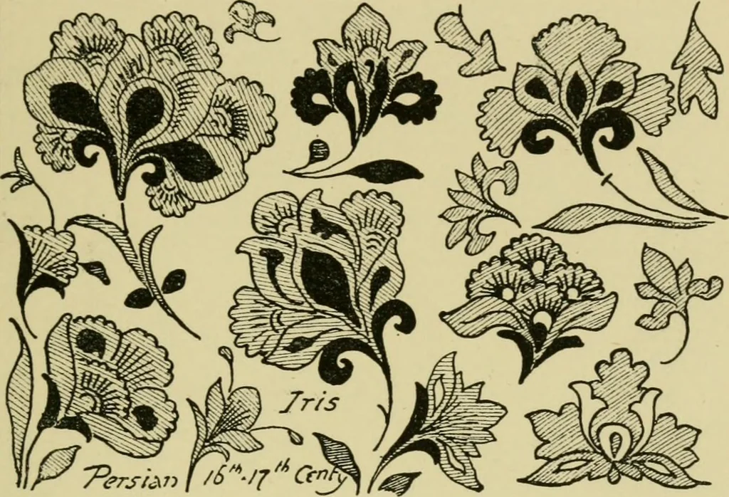An illustration from Nature in ornament; an enquiry into the natural element in ornamental design & a survey of the ornamental treatment of natural forms, 1902, leaf 112