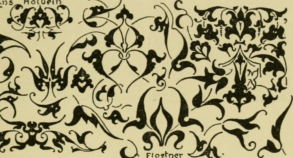 An illustration from Nature in ornament; an enquiry into the natural element in ornamental design & a survey of the ornamental treatment of natural forms, 1902, leaf 116
