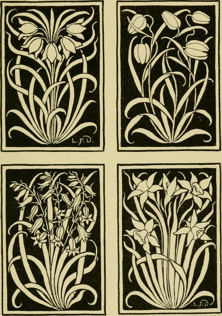 An illustration from Nature in ornament; an enquiry into the natural element in ornamental design & a survey of the ornamental treatment of natural forms, 1902, leaf 158
