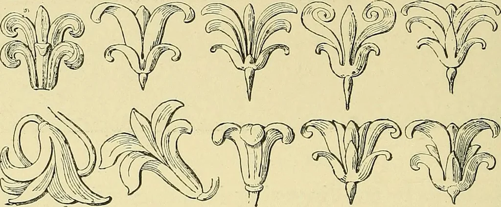 An illustration from Nature in ornament; an enquiry into the natural element in ornamental design & a survey of the ornamental treatment of natural forms, 1902, leaf 353