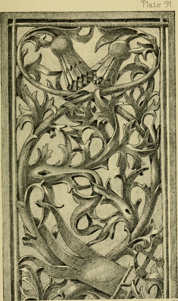 An illustration from Nature in ornament; an enquiry into the natural element in ornamental design & a survey of the ornamental treatment of natural forms, 1902, leaf 386