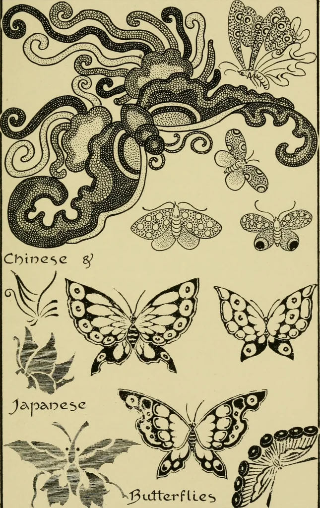 An illustration from Nature in ornament; an enquiry into the natural element in ornamental design & a survey of the ornamental treatment of natural forms, 1902, leaf 412