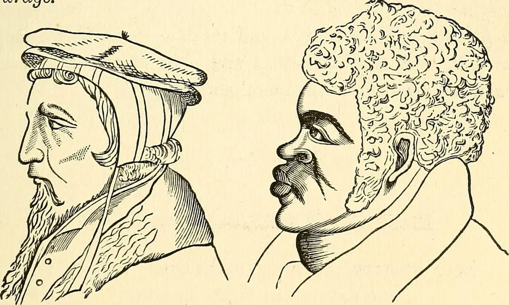An illustration from Nature's revelations of character; or, physiognomy illustrated. A description of the mental, moral and volitive dispositions of mankind, as manifested in the human form and countenance, 1879, leaf 164