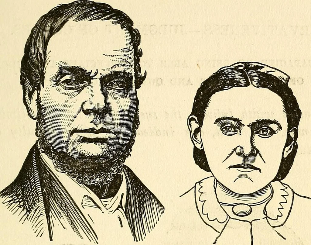 An illustration from Nature's revelations of character; or, physiognomy illustrated. A description of the mental, moral and volitive dispositions of mankind, as manifested in the human form and countenance, 1879, leaf 184