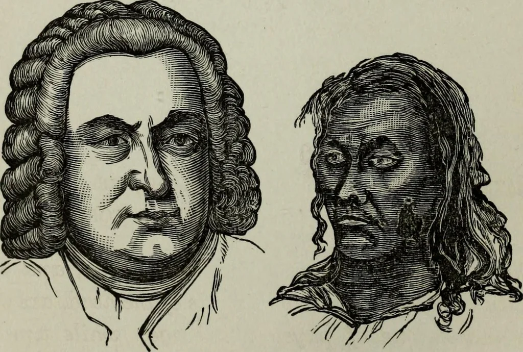 An illustration from Nature's revelations of character, or, Physiognomy illustrated : a description of the mental, moral and volitive dispositions of mankind, as manifested in the human form and countenance, 1887, leaf 175