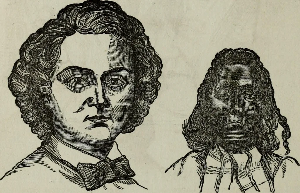 An illustration from Nature's revelations of character, or, Physiognomy illustrated : a description of the mental, moral and volitive dispositions of mankind, as manifested in the human form and countenance, 1887, leaf 185