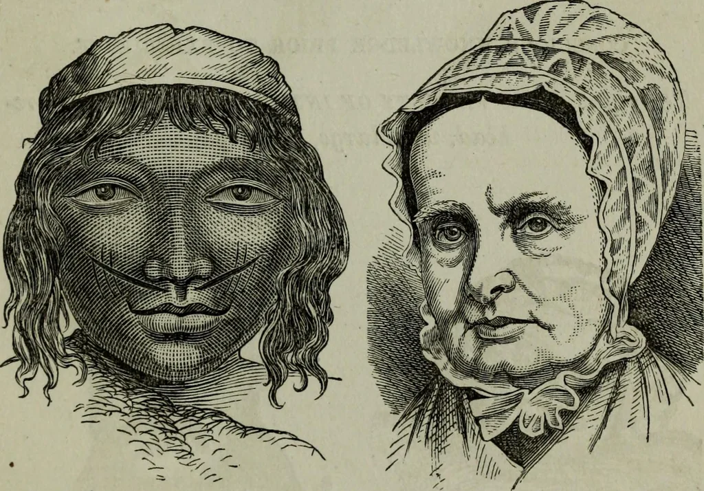 An illustration from Nature's revelations of character, or, Physiognomy illustrated : a description of the mental, moral and volitive dispositions of mankind, as manifested in the human form and countenance, 1887, leaf 250