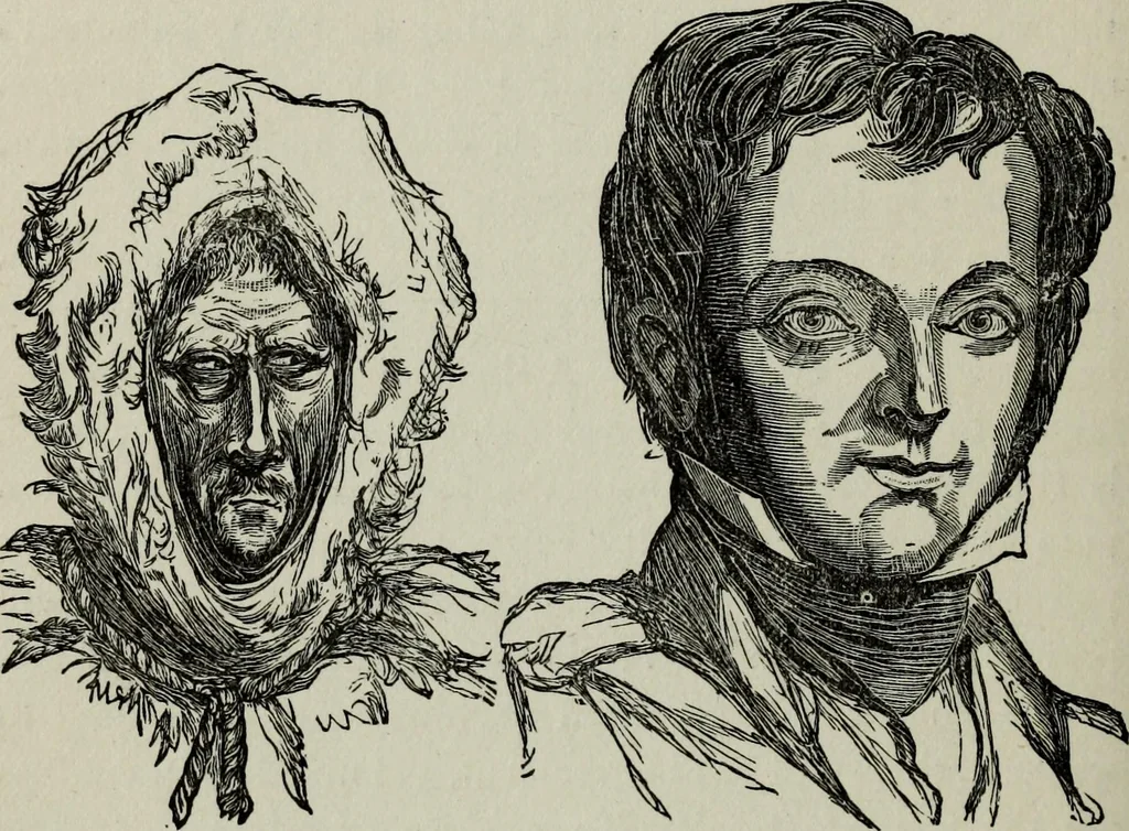 An illustration from Nature's revelations of character, or, Physiognomy illustrated : a description of the mental, moral and volitive dispositions of mankind, as manifested in the human form and countenance, 1887, leaf 455