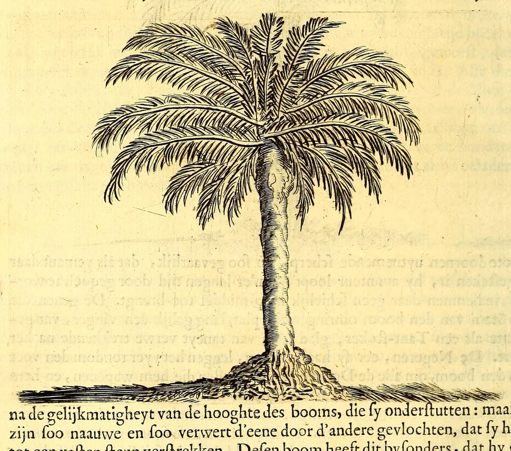 An illustration from Natuurlyke en zedelyke historie van d'eylanden de Voor-Eylanden van Amerika. : Verrijkt met vele schoone platen, die uytheelden d'aller-aanmerkelijkste seldsaamheden die'er in beschreven zijn. : Met eenen Caraïbaanschen Woorden-schat., 1662, leaf 100