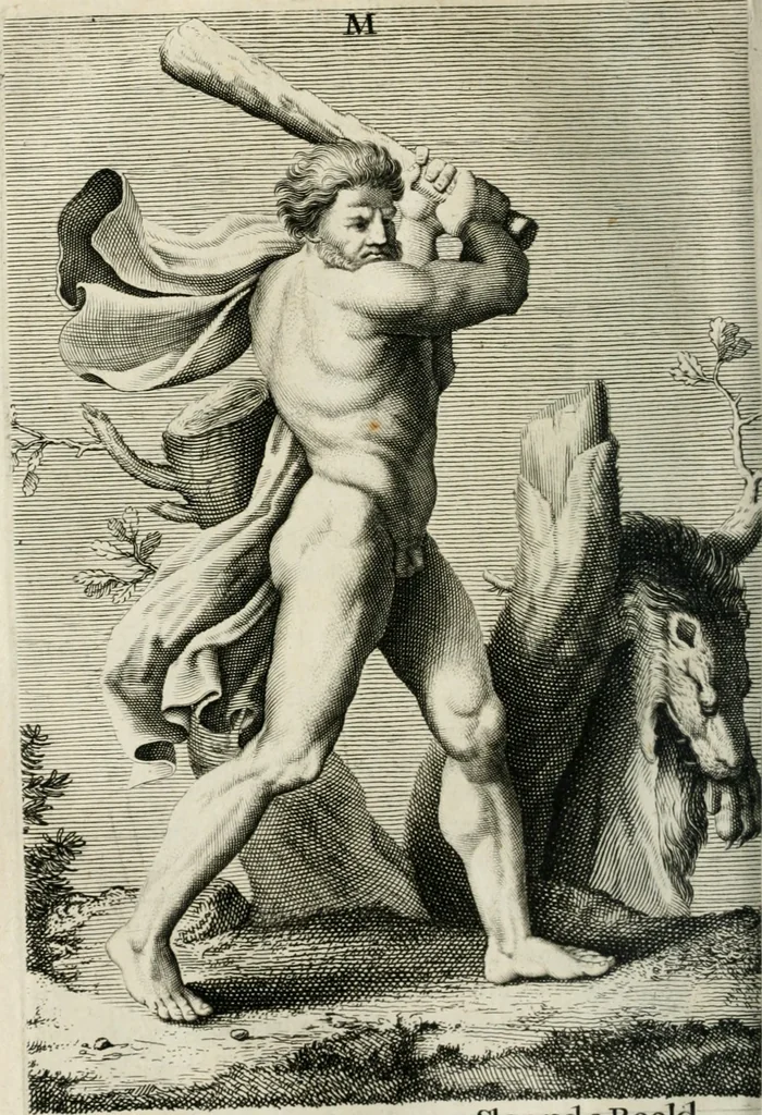 An illustration from Natuurlyk en schilderkonstig ontwerp der menschkunde : leerende niet alleen de kennis van de gestalte, proportie, schoonheyd, muskelen, bewegingen, actien, passien, en welstand der menschbeelden : tot de teykenkunde, schilderkunde, beeldhouwery, bootseer en giet-oeffening toepassen : maar ook hoe sich een mensch na deselve regelen, in allerhande doeningh van gaan, staan, loopen, torssen, dragen, arbeyden, spreken en andere gebeerden : bevallig en verstandilijk aastellen zal, 1683, leaf 319