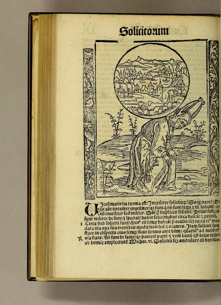 An illustration from Nauicula siue speculu[m] fatuor[um] ... Joannis Geyler Keysersbergii ... in sermones iuxta turmarum seriem diuisa ... a Jacobo Othero diligenter collecta. Compendiosa vite eiusdem descriptio, per Beatum Rhenanum Selestatinum. ., 1511, leaf 168