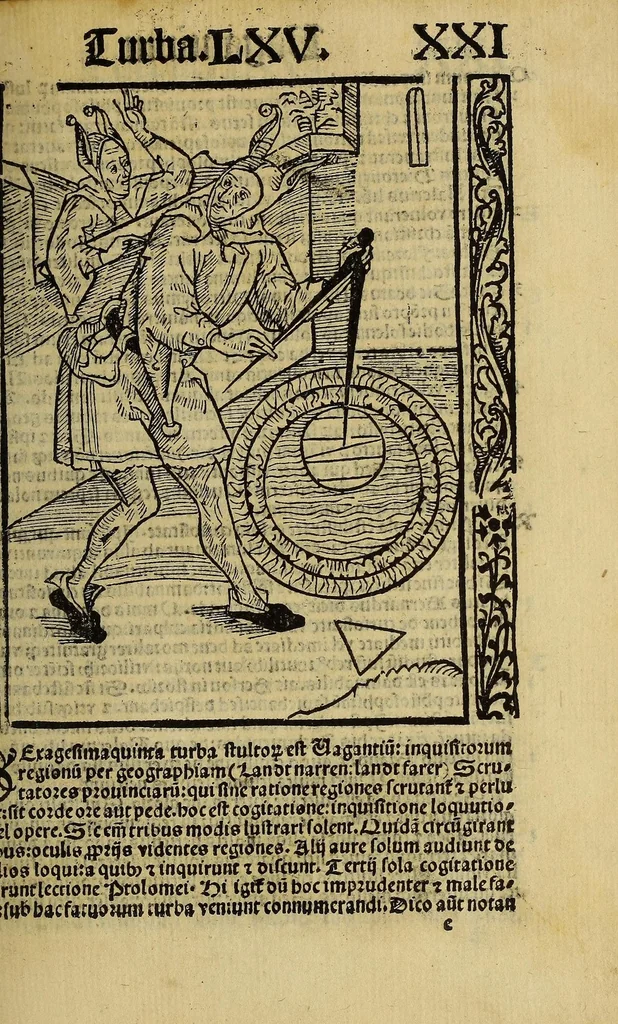 An illustration from Nauicula siue speculu[m] fatuor[um] ... Joannis Geyler Keysersbergii ... in sermones iuxta turmarum seriem diuisa ... a Jacobo Othero diligenter collecta. Compendiosa vite eiusdem descriptio, per Beatum Rhenanum Selestatinum. ., 1511, leaf 337