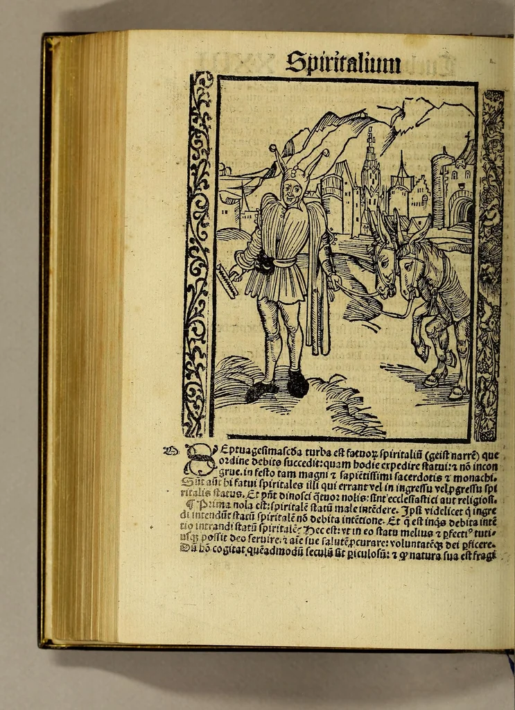 An illustration from Nauicula siue speculu[m] fatuor[um] ... Joannis Geyler Keysersbergii ... in sermones iuxta turmarum seriem diuisa ... a Jacobo Othero diligenter collecta. Compendiosa vite eiusdem descriptio, per Beatum Rhenanum Selestatinum. ., 1511, leaf 364