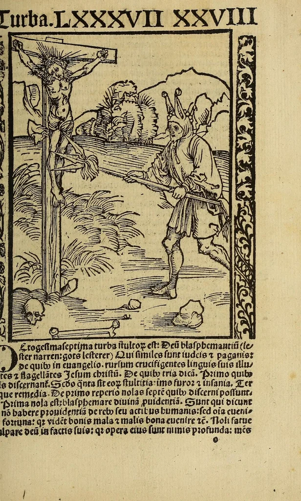 An illustration from Nauicula siue speculu[m] fatuor[um] ... Joannis Geyler Keysersbergii ... in sermones iuxta turmarum seriem diuisa ... a Jacobo Othero diligenter collecta. Compendiosa vite eiusdem descriptio, per Beatum Rhenanum Selestatinum. ., 1511, leaf 433