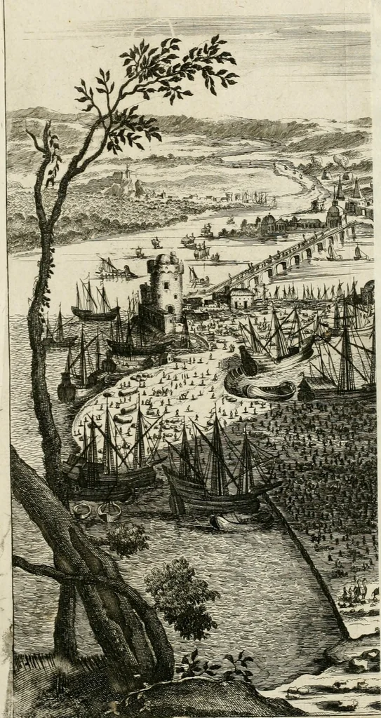 An illustration from Naukeurige beschryving van Asie; behelsende de gewesten van Mesopotamie, Babylonie, Assyrie, Anatolie, of Klein Asie, beneffens eene volkome beschrijving van gansch Gelukkigh, Woest, en Petreesch of Steenigh Arabie.., 1680, leaf 114