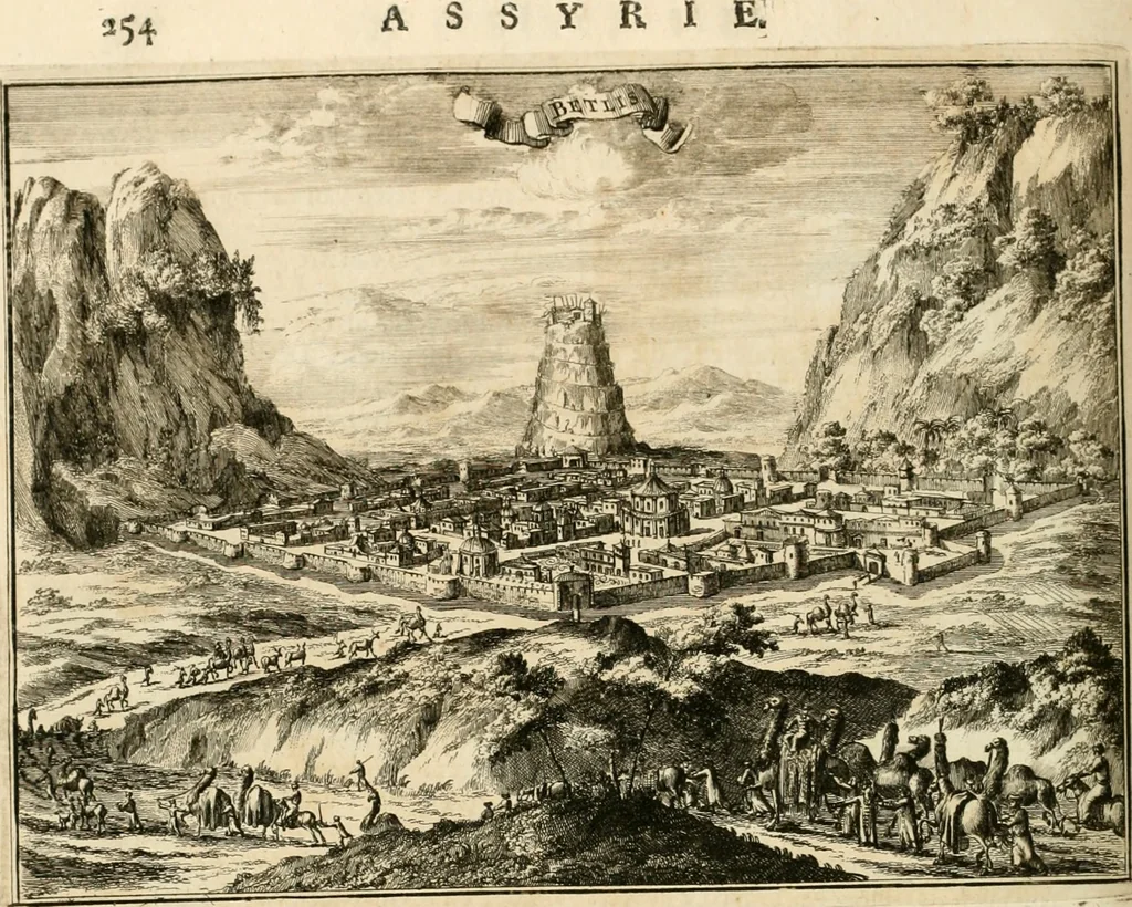 An illustration from Naukeurige beschryving van Asie; behelsende de gewesten van Mesopotamie, Babylonie, Assyrie, Anatolie, of Klein Asie, beneffens eene volkome beschrijving van gansch Gelukkigh, Woest, en Petreesch of Steenigh Arabie.., 1680, leaf 277
