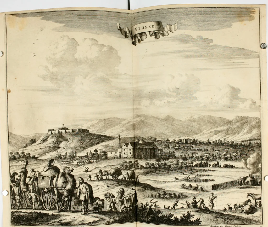 An illustration from Naukeurige beschryving van Asie; behelsende de gewesten van Mesopotamie, Babylonie, Assyrie, Anatolie, of Klein Asie, beneffens eene volkome beschrijving van gansch Gelukkigh, Woest, en Petreesch of Steenigh Arabie.., 1680, leaf 325
