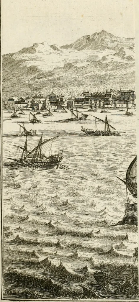 An illustration from Naukeurige beschryving van Asie; behelsende de gewesten van Mesopotamie, Babylonie, Assyrie, Anatolie, of Klein Asie, beneffens eene volkome beschrijving van gansch Gelukkigh, Woest, en Petreesch of Steenigh Arabie.., 1680, leaf 336