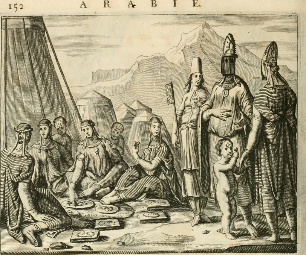 An illustration from Naukeurige beschryving van Asie; behelsende de gewesten van Mesopotamie, Babylonie, Assyrie, Anatolie, of Klein Asie, beneffens eene volkome beschrijving van gansch Gelukkigh, Woest, en Petreesch of Steenigh Arabie.., 1680, leaf 557