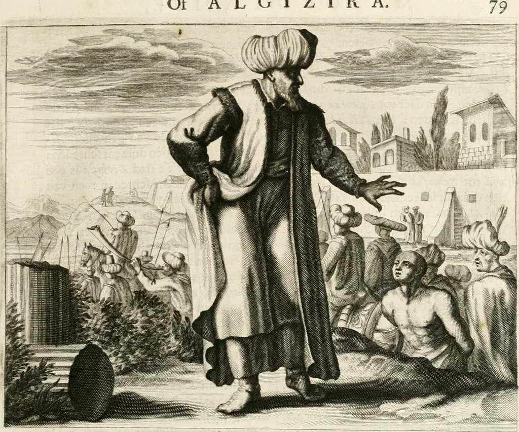 An illustration from Naukeurige beschryving van Asie; behelsende de gewesten van Mesopotamie, Babylonie, Assyrie, Anatolie, of Klein Asie, beneffens eene volkome beschrijving van gansch Gelukkigh, Woest, en Petreesch of Steenigh Arabie.., 1680, leaf 92
