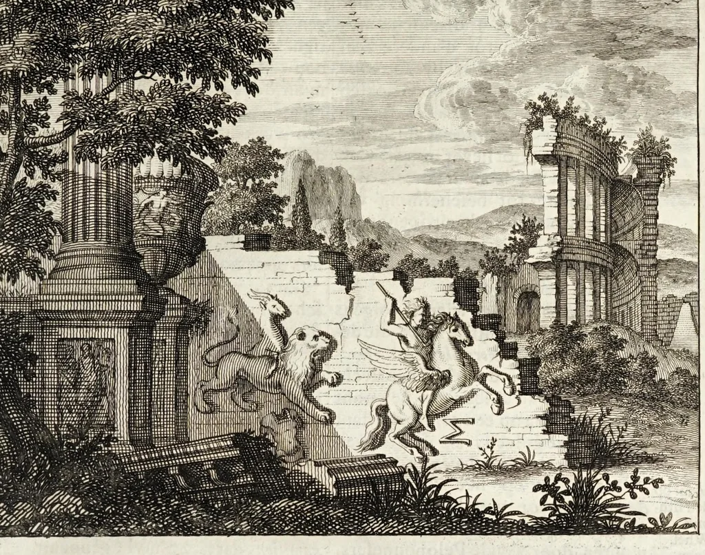 An illustration from Naukeurige beschryving van Morea, eertijts Peloponnesus; en de eilanden, gelegen onder de kusten van Morea, en binnen en buiten de golf van Venetien: waer onder de voornaemste Korfu, Cefalonia, Sant Maura, Zanten, en andere in grooten getale. Behelzende derzelver landschappen, steden, rivieren, poelen, bergen, gewassen, dieren, &c. Met de kaerten van Morea, golf van Venetien, en verscheide eilanden: beneffens afbeeldingen van steden en kastelen, als Patrasso, Modon, Koron, Navarino, Napoli di Romania en Malvasia, Korinthen, Misitra, &c, 1688, leaf 155