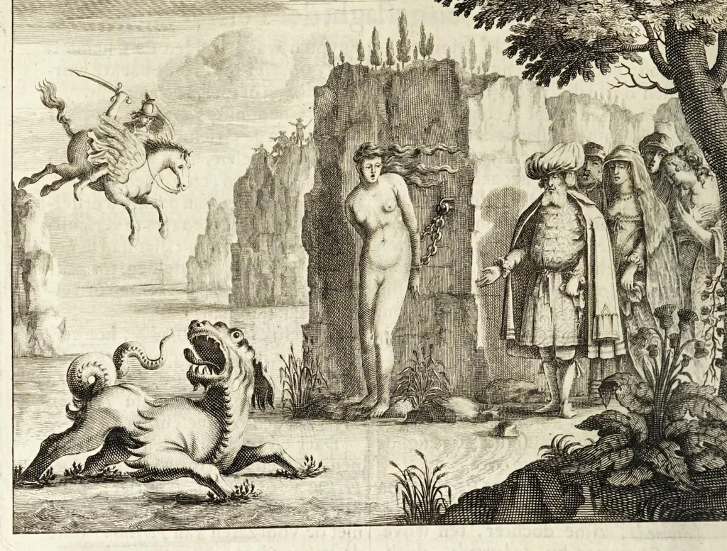 An illustration from Naukeurige beschryving van Morea, eertijts Peloponnesus; en de eilanden, gelegen onder de kusten van Morea, en binnen en buiten de golf van Venetien: waer onder de voornaemste Korfu, Cefalonia, Sant Maura, Zanten, en andere in grooten getale. Behelzende derzelver landschappen, steden, rivieren, poelen, bergen, gewassen, dieren, &c. Met de kaerten van Morea, golf van Venetien, en verscheide eilanden: beneffens afbeeldingen van steden en kastelen, als Patrasso, Modon, Koron, Navarino, Napoli di Romania en Malvasia, Korinthen, Misitra, &c, 1688, leaf 244