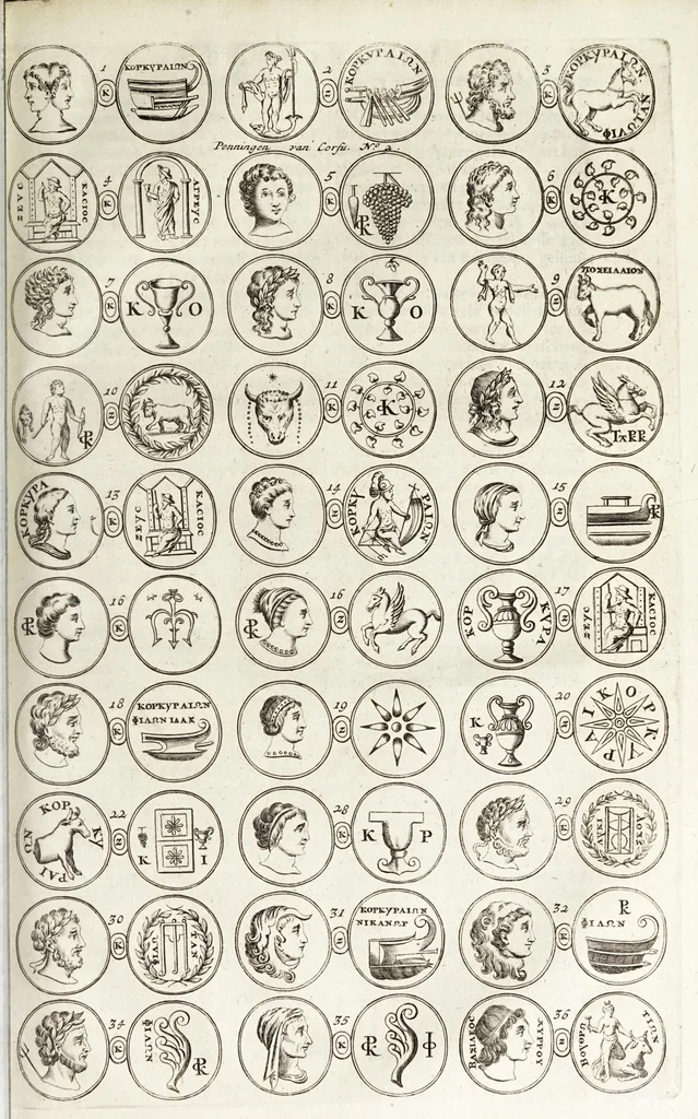 An illustration from Naukeurige beschryving van Morea, eertijts Peloponnesus; en de eilanden, gelegen onder de kusten van Morea, en binnen en buiten de golf van Venetien: waer onder de voornaemste Korfu, Cefalonia, Sant Maura, Zanten, en andere in grooten getale. Behelzende derzelver landschappen, steden, rivieren, poelen, bergen, gewassen, dieren, &c. Met de kaerten van Morea, golf van Venetien, en verscheide eilanden: beneffens afbeeldingen van steden en kastelen, als Patrasso, Modon, Koron, Navarino, Napoli di Romania en Malvasia, Korinthen, Misitra, &c, 1688, leaf 415