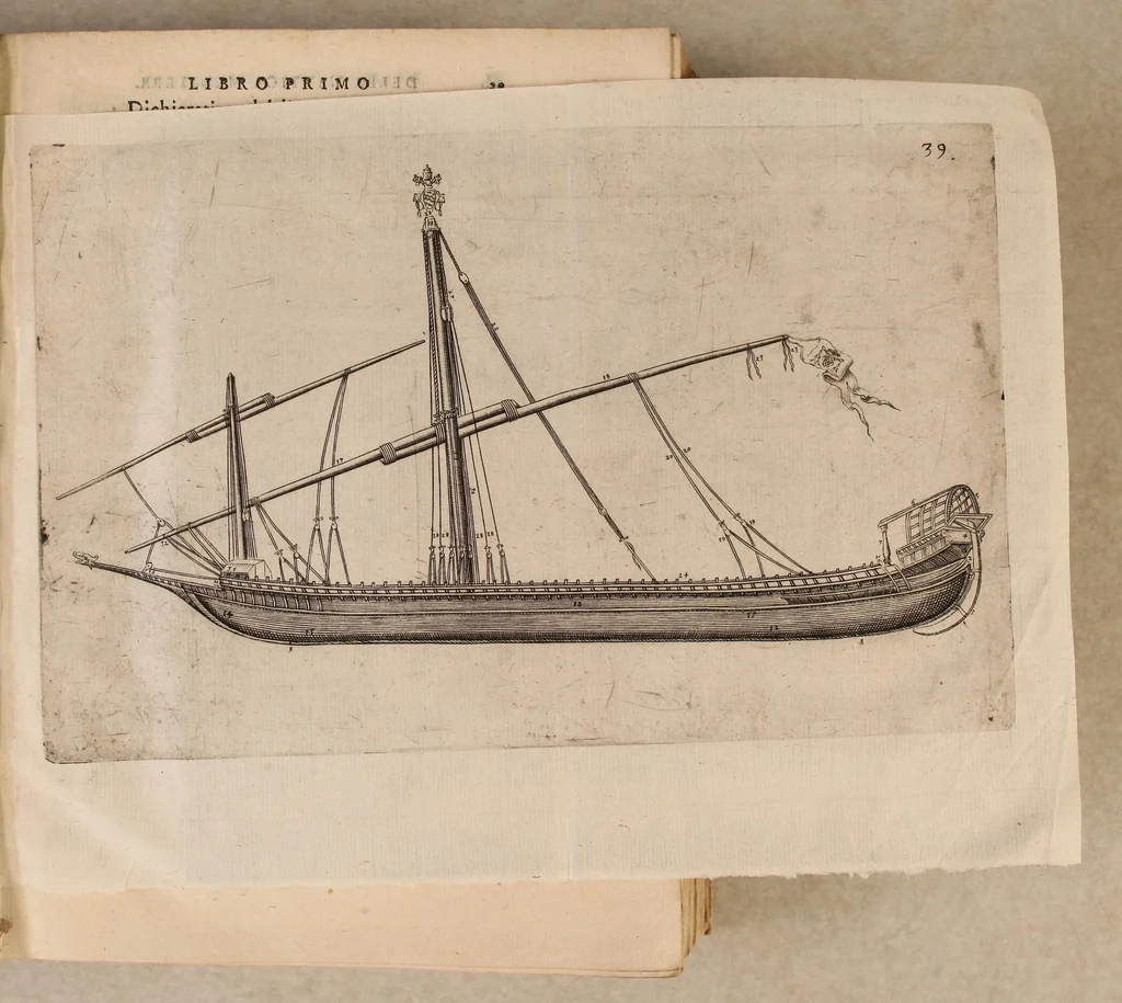 An illustration from Nautica Mediterranea, 1604, leaf 55
