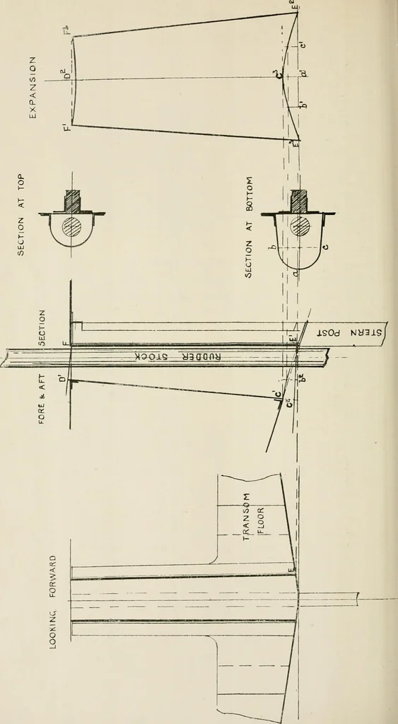 An illustration from Naval architecture: a manual on laying-off iron, steel, and composite vessels, 1898, leaf 221
