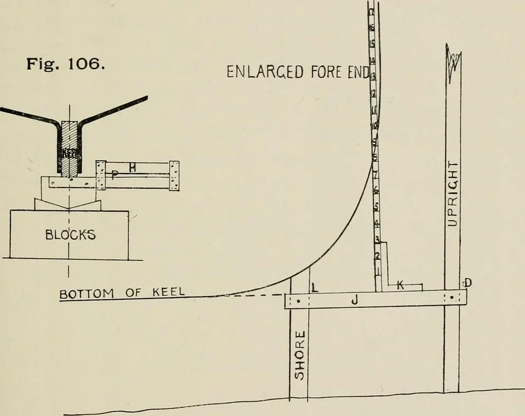 An illustration from Naval architecture: a manual on laying-off iron, steel, and composite vessels, 1898, leaf 254