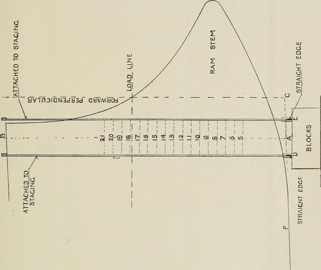 An illustration from Naval architecture: a manual on laying-off iron, steel, and composite vessels, 1898, leaf 368