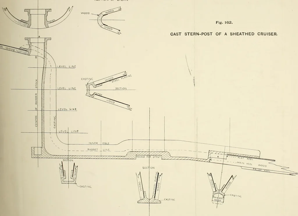 An illustration from Naval architecture: a manual on laying-off iron, steel, and composite vessels, 1898, leaf 393
