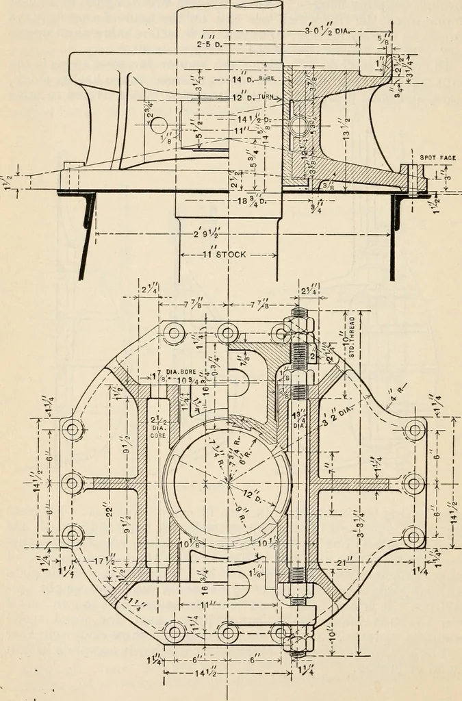An illustration from The naval constructor: a vade mecum of ship design for students, naval architects, shipbuilders and owners, marine superintendents, engineers and draughtsmen, 1904, leaf 297