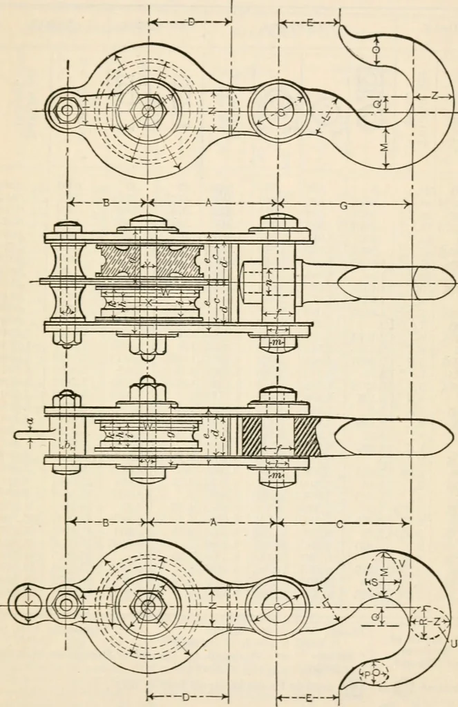 An illustration from The naval constructor: a vade mecum of ship design for students, naval architects, shipbuilders and owners, marine superintendents, engineers and draughtsmen, 1904, leaf 350