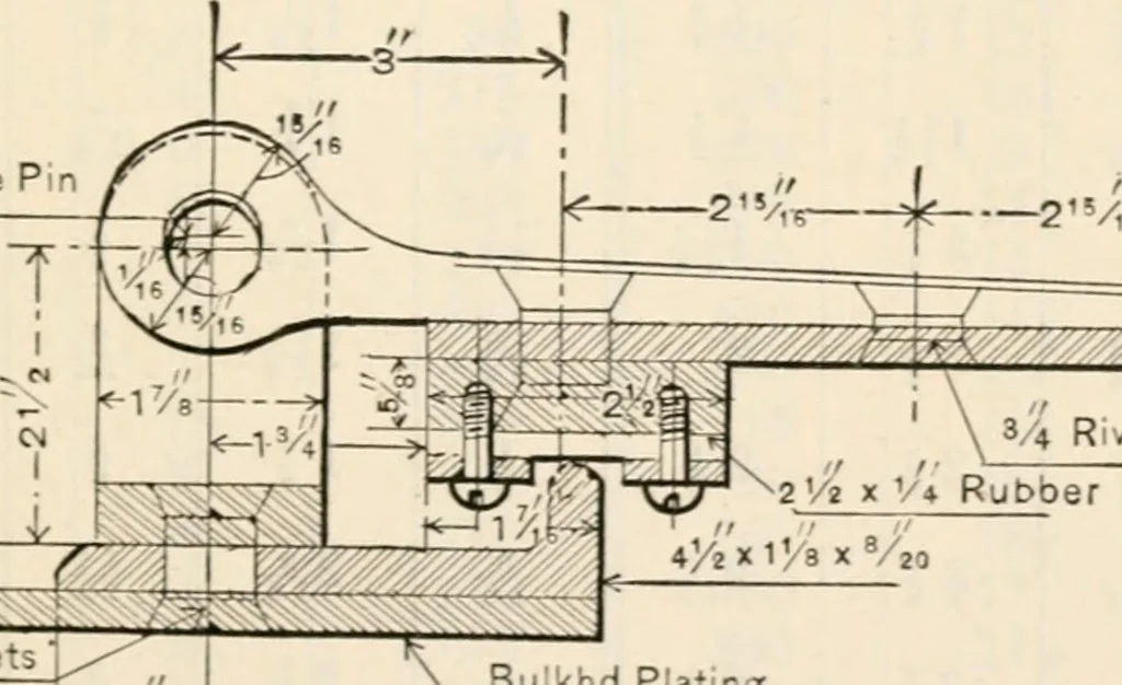 An illustration from The naval constructor: a vade mecum of ship design for students, naval architects, shipbuilders and owners, marine superintendents, engineers and draughtsmen, 1904, leaf 360