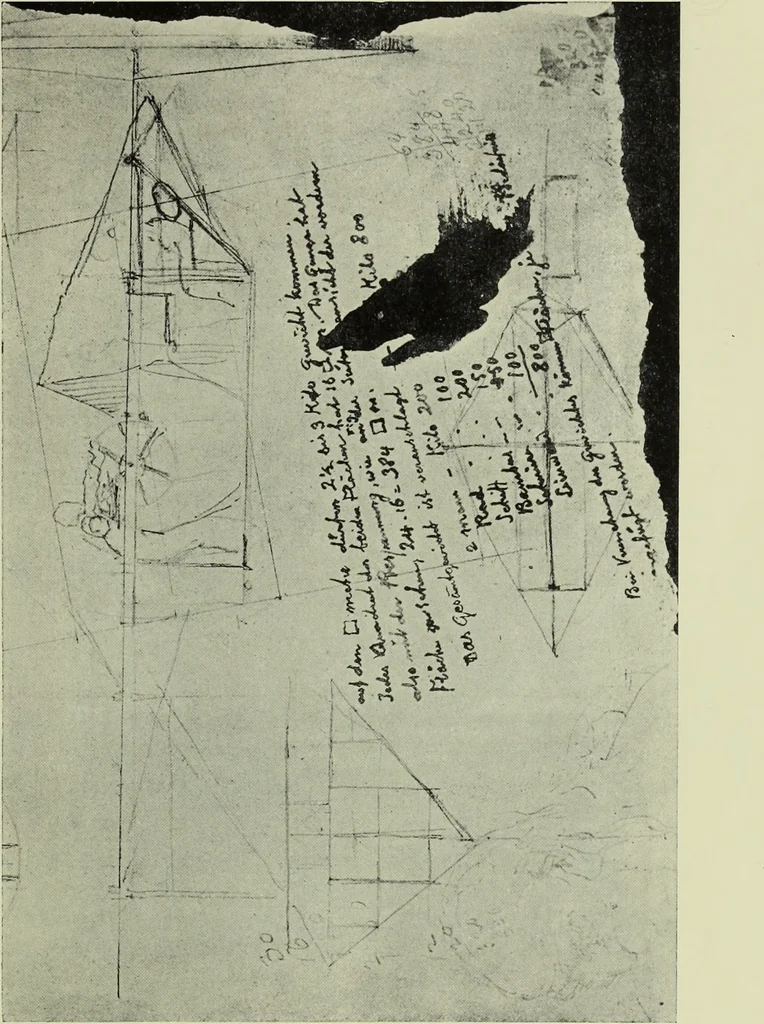 An illustration from Neben meiner Kunst : Flugstudien, Briefe und Persönliches, 1909, leaf 210