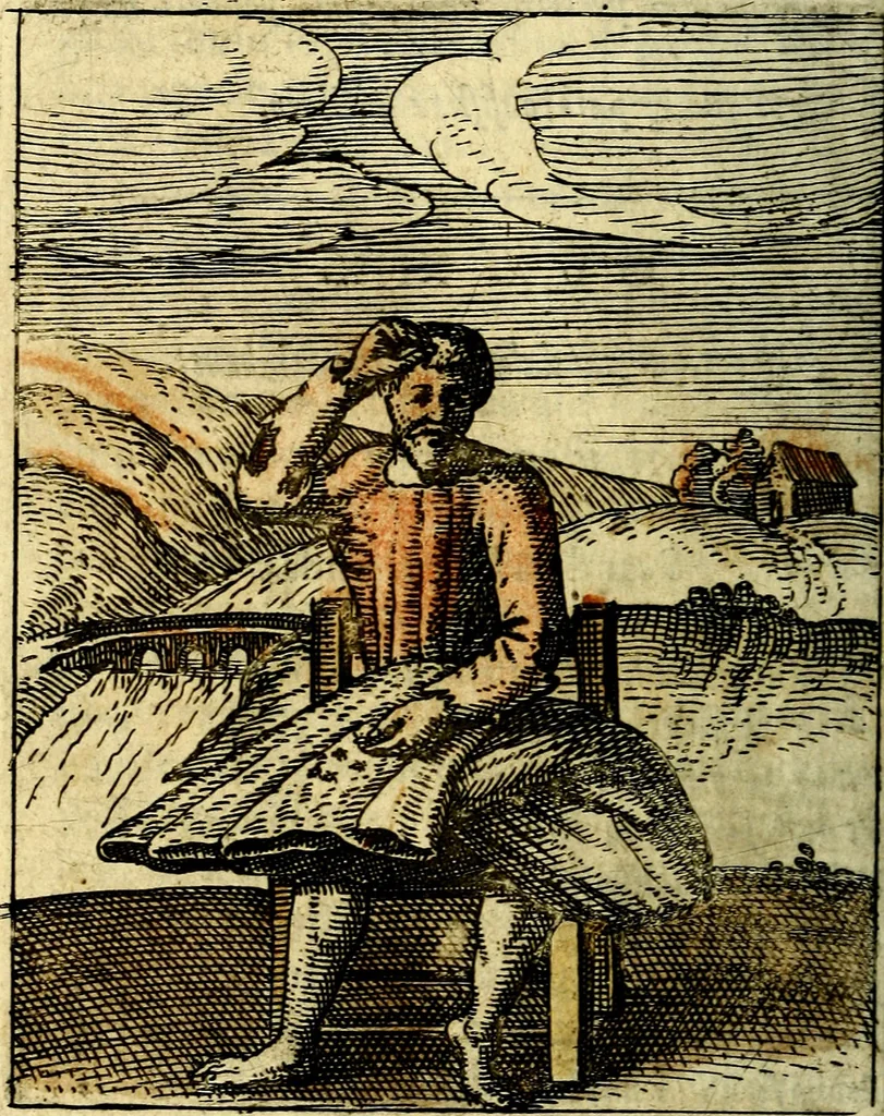 An illustration from Nebulo nebulonum, hoc est, Locoseria modernae nequitiae censura : qua hominum sceleratorum fraudes, doli ac versutiae aeri aëriq[ue] exponuntur pùblice, 1620, leaf 111