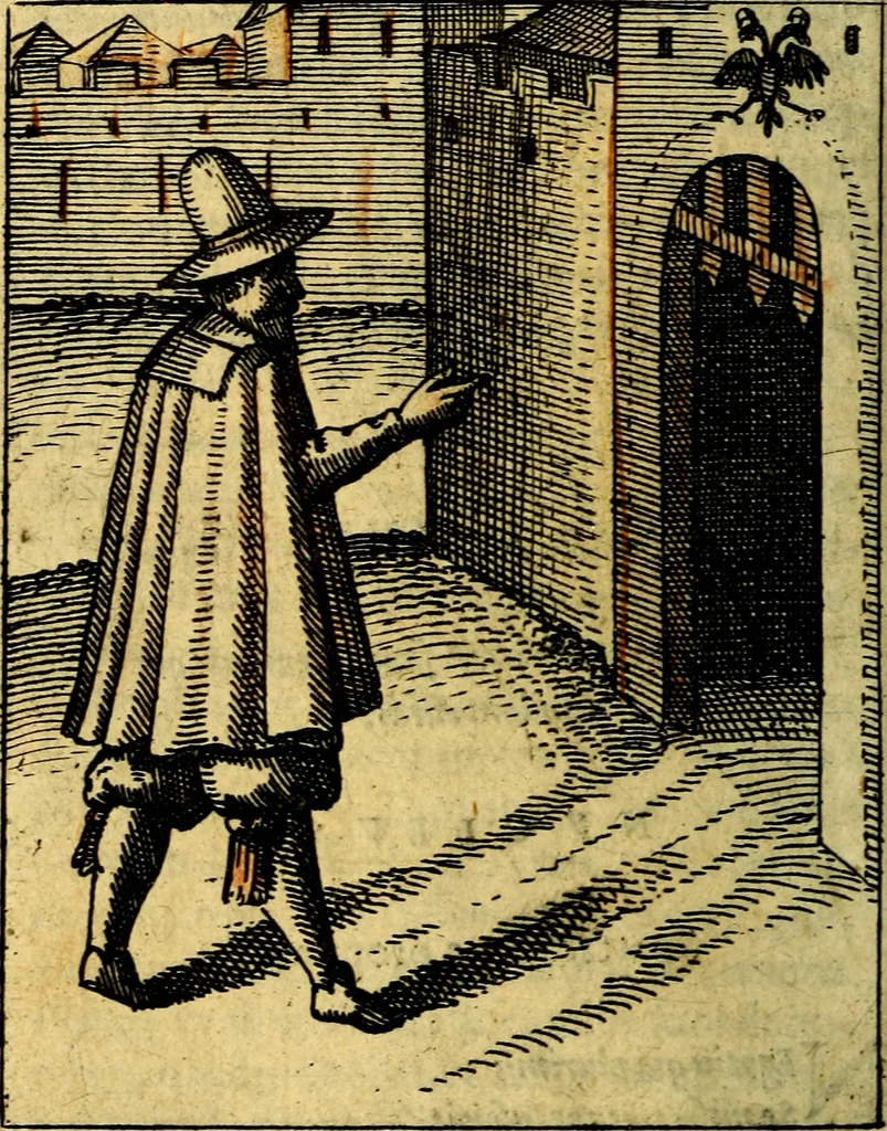 An illustration from Nebulo nebulonum, hoc est, Locoseria modernae nequitiae censura : qua hominum sceleratorum fraudes, doli ac versutiae aeri aëriq[ue] exponuntur pùblice, 1620, leaf 139