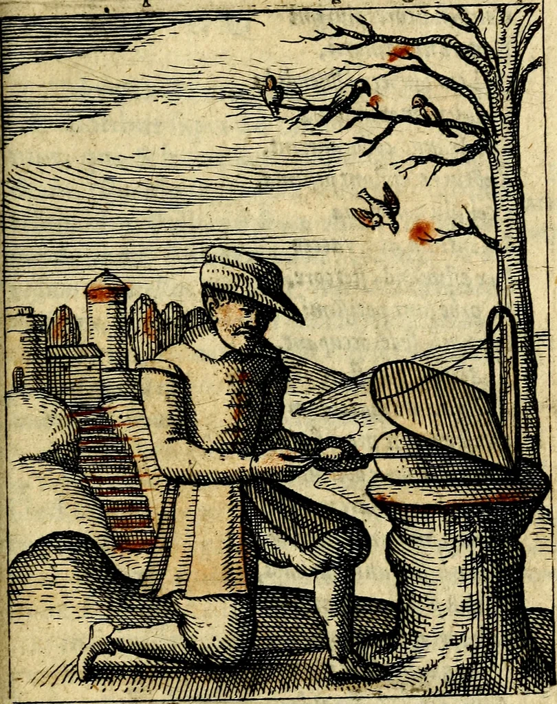 An illustration from Nebulo nebulonum, hoc est, Locoseria modernae nequitiae censura : qua hominum sceleratorum fraudes, doli ac versutiae aeri aëriq[ue] exponuntur pùblice, 1620, leaf 142