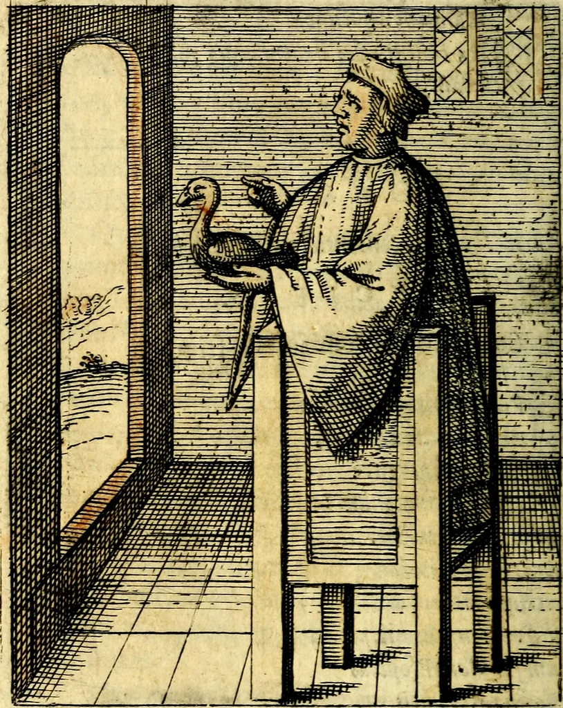 An illustration from Nebulo nebulonum, hoc est, Locoseria modernae nequitiae censura : qua hominum sceleratorum fraudes, doli ac versutiae aeri aëriq[ue] exponuntur pùblice, 1620, leaf 21