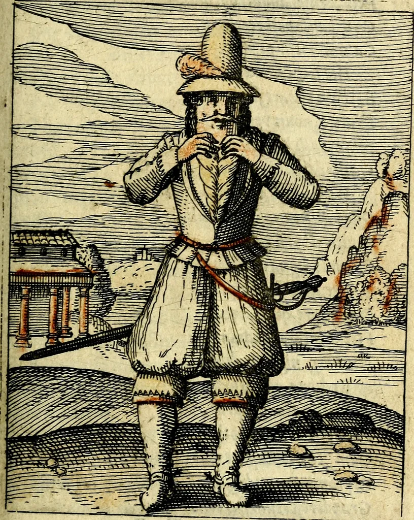 An illustration from Nebulo nebulonum, hoc est, Locoseria modernae nequitiae censura : qua hominum sceleratorum fraudes, doli ac versutiae aeri aëriq[ue] exponuntur pùblice, 1620, leaf 52