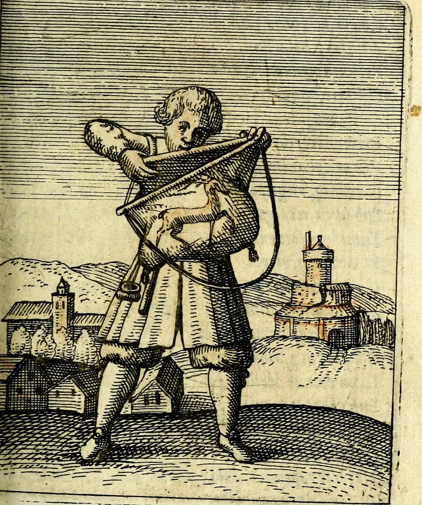 An illustration from Nebulo nebulonum, hoc est, Locoseria modernae nequitiae censura : qua hominum sceleratorum fraudes, doli ac versutiae aeri aëriq[ue] exponuntur pùblice, 1620, leaf 64