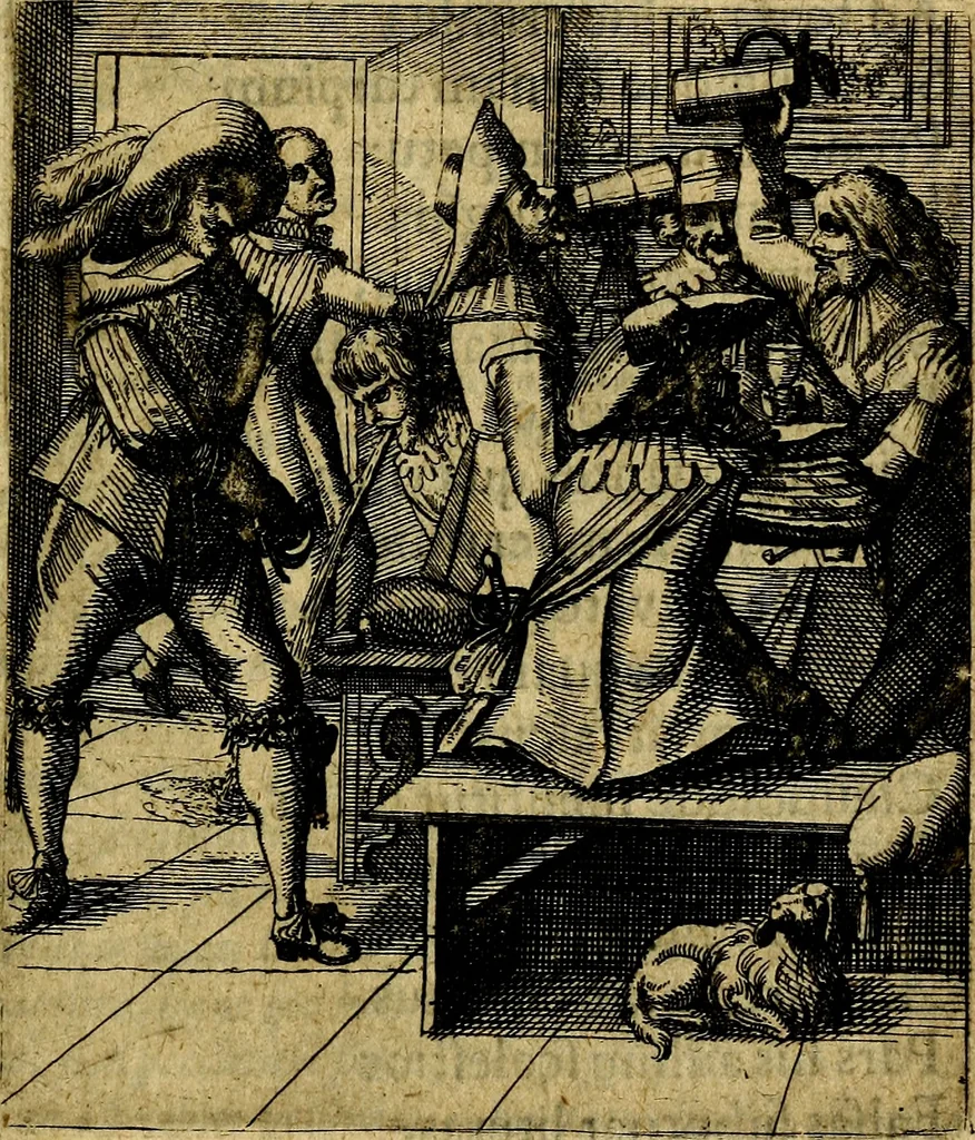 An illustration from Nebulo nebulonum; hoc est, Loco-seria vernaculae nequitiae censura, 1636, leaf 152