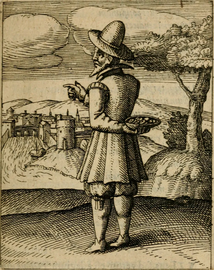 An illustration from Nebulo nebulonum, hoc est, Iocoseria modernae nequitiae censura : qua hominum sceleratorum fraudes, doli ac versutiae aeri aëriq[ue] exponuntur pùblice, 1620, leaf 100