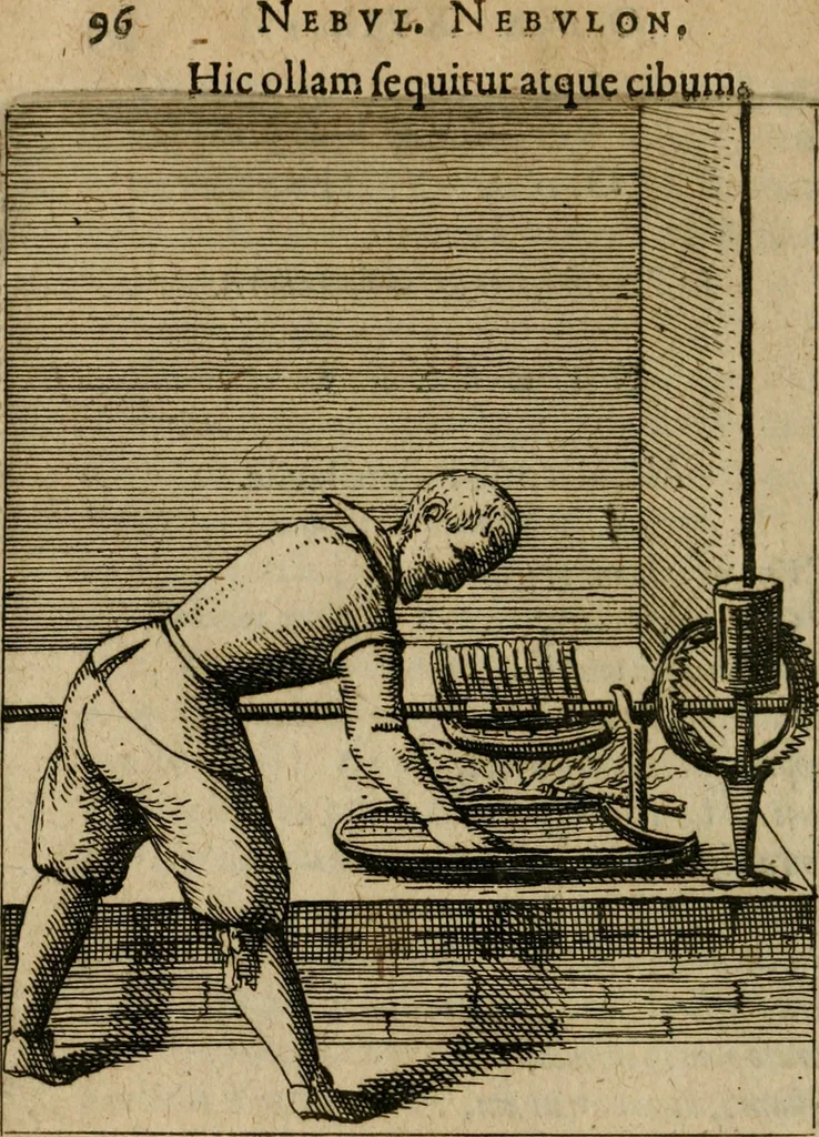 An illustration from Nebulo nebulonum, hoc est, Iocoseria modernae nequitiae censura : qua hominum sceleratorum fraudes, doli ac versutiae aeri aëriq[ue] exponuntur pùblice, 1620, leaf 109