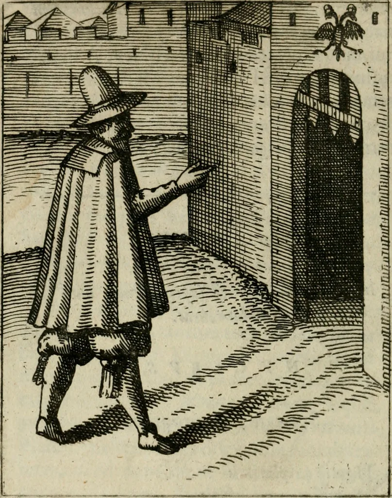 An illustration from Nebulo nebulonum, hoc est, Iocoseria modernae nequitiae censura : qua hominum sceleratorum fraudes, doli ac versutiae aeri aëriq[ue] exponuntur pùblice, 1620, leaf 141