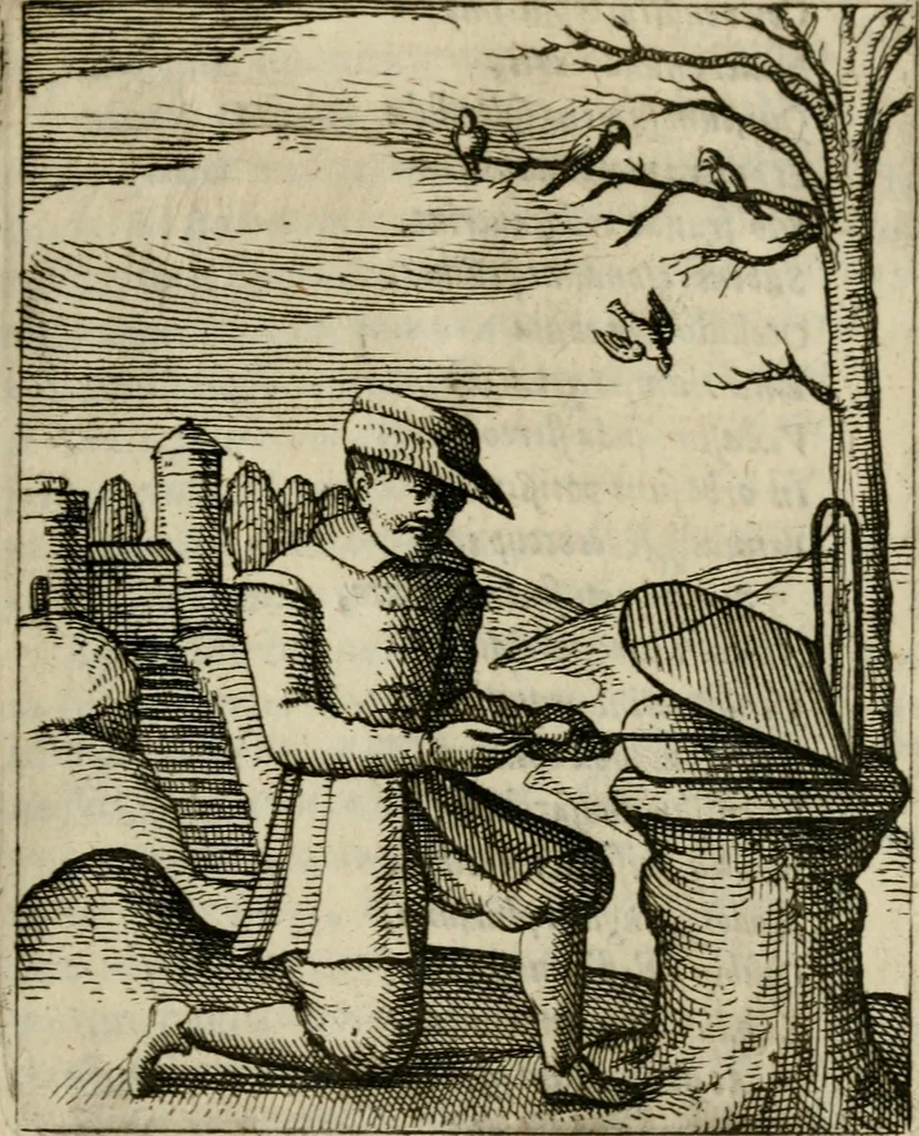An illustration from Nebulo nebulonum, hoc est, Iocoseria modernae nequitiae censura : qua hominum sceleratorum fraudes, doli ac versutiae aeri aëriq[ue] exponuntur pùblice, 1620, leaf 144