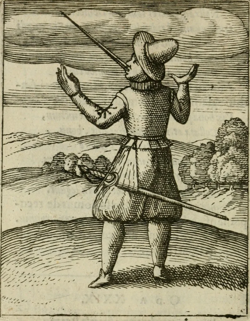An illustration from Nebulo nebulonum, hoc est, Iocoseria modernae nequitiae censura : qua hominum sceleratorum fraudes, doli ac versutiae aeri aëriq[ue] exponuntur pùblice, 1620, leaf 157