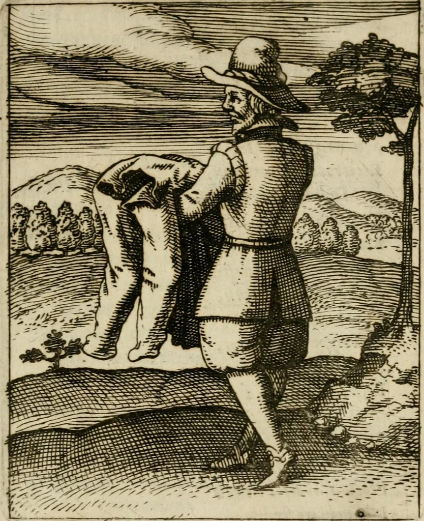 An illustration from Nebulo nebulonum, hoc est, Iocoseria modernae nequitiae censura : qua hominum sceleratorum fraudes, doli ac versutiae aeri aëriq[ue] exponuntur pùblice, 1620, leaf 76