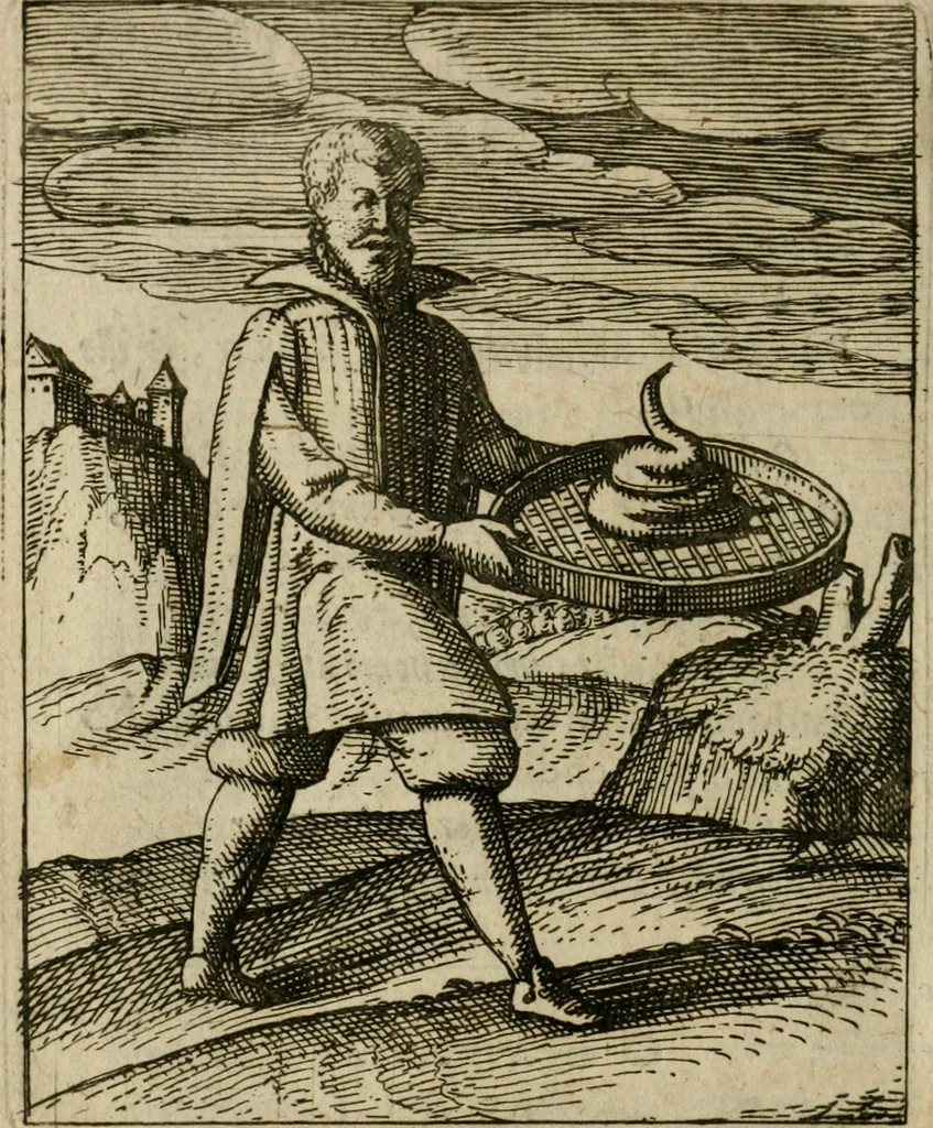 An illustration from Nebulo nebulonum, hoc est, Iocoseria modernae nequitiae censura : qua hominum sceleratorum fraudes, doli ac versutiae aeri aëriq[ue] exponuntur pùblice, 1620, leaf 85